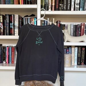 Life Is Good Navy Crewneck Sweater, women’s small